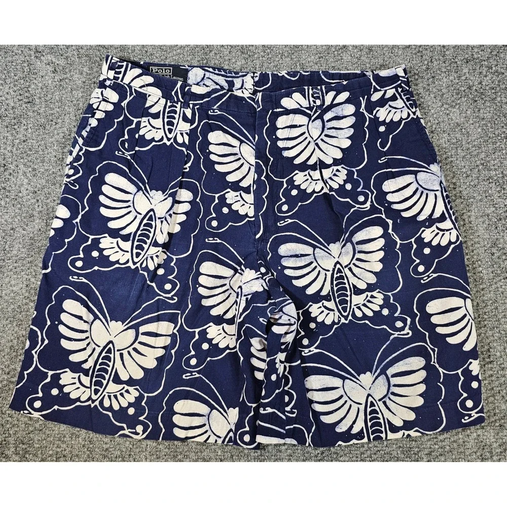 Polo Ralph Lauren Butterfly Print Shorts Casual Summer Blue White‎ 38